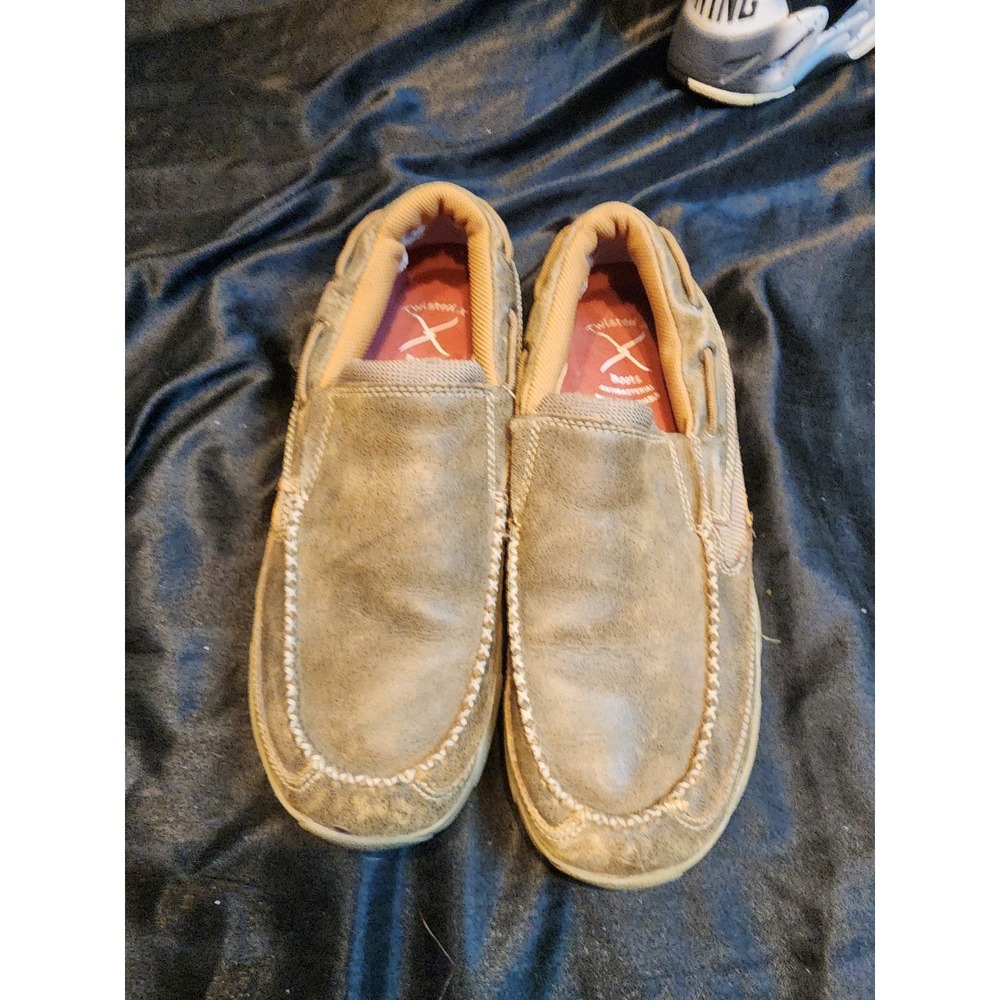 Twisted X Men Brown Leather Driving Moc Slip On Shoes MDMS002 Size 8M